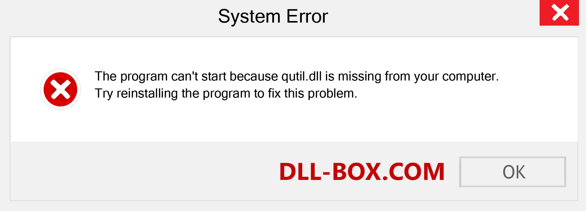  qutil.dll file is missing?. Download for Windows 7, 8, 10 - Fix  qutil dll Missing Error on Windows, photos, images